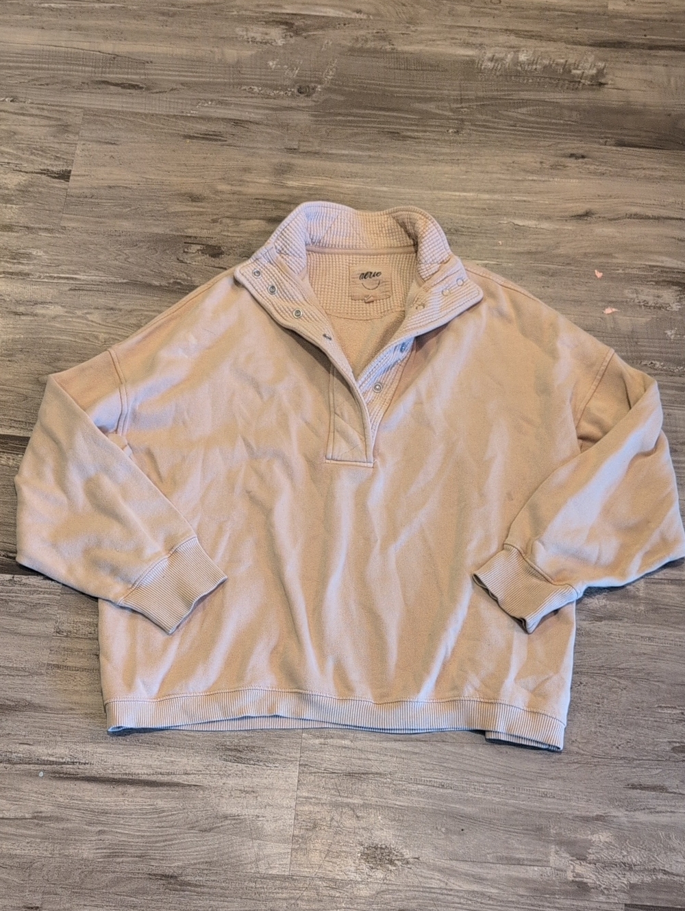 aerie Waffle-Knit Popover in Light Beige